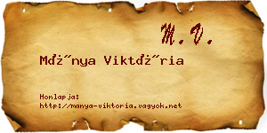 Mánya Viktória névjegykártya